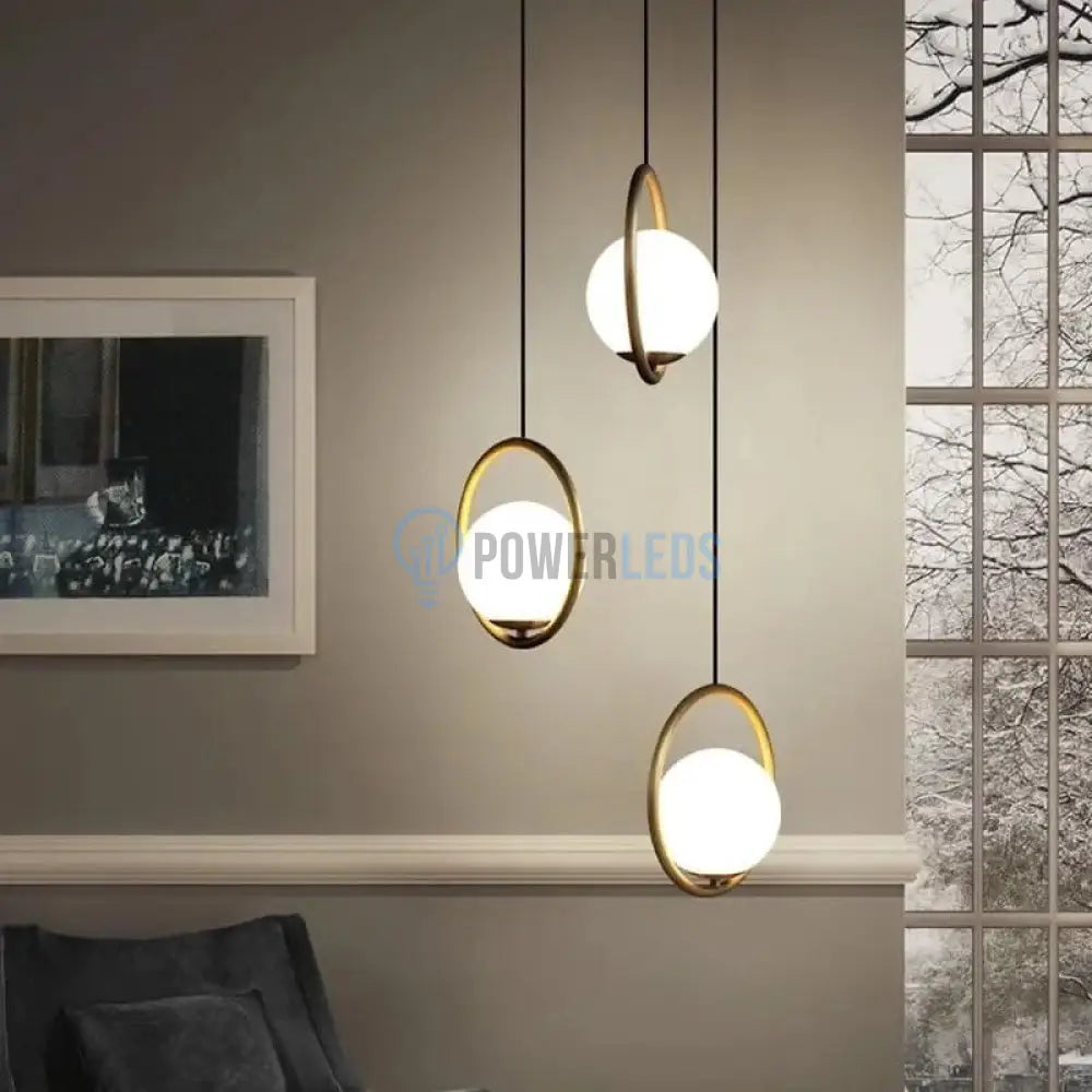 Lustra Abajur Mat Gold Full Moon 3xE27 powerleds.ro
