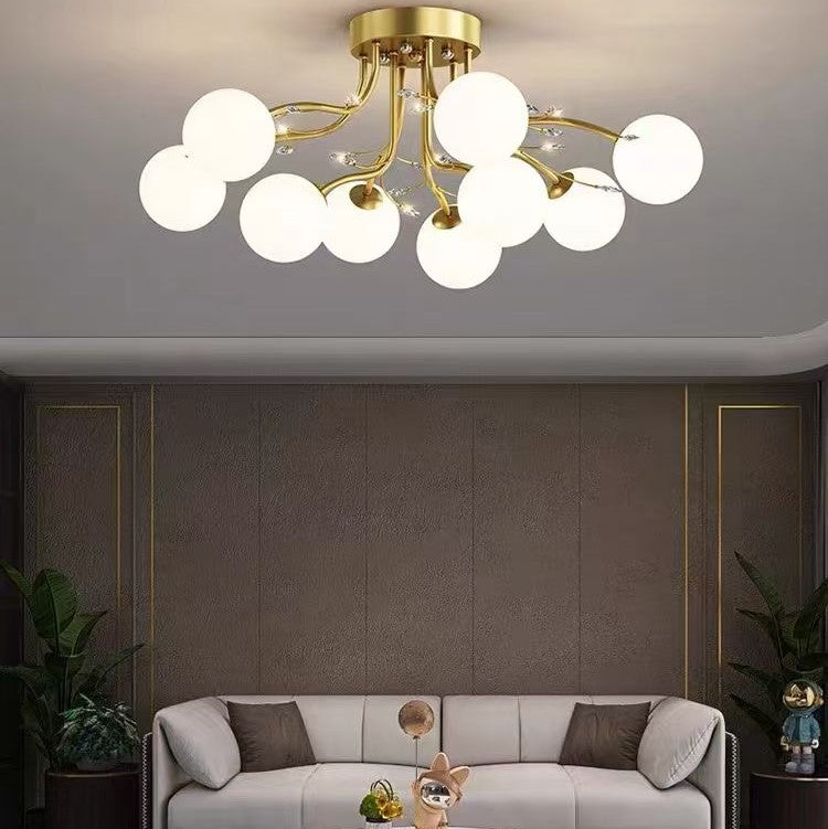 Lustra Abajur Mat Aplicata 9xE27 Gold Glamour