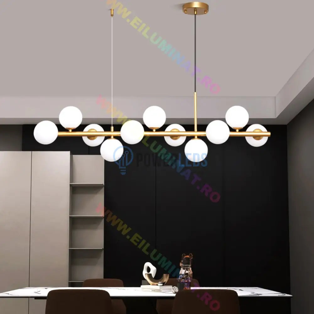 Lustra Abajur Mat Gold Liniara 11Xg9 Chandeliers