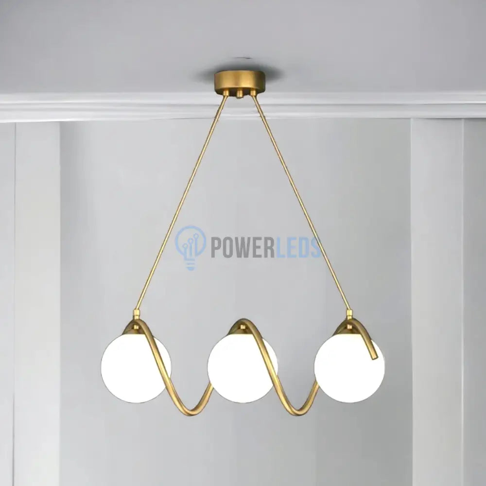 Lustra Abajur Mat Gold Liniara 3Xe27 Spiral Mx165-3 Chandeliers