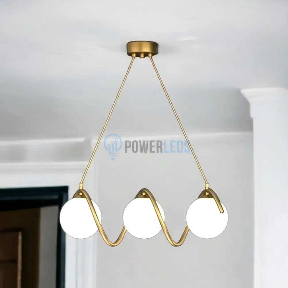 Lustra Abajur Mat Gold Liniara 3Xe27 Spiral Mx165-3 Chandeliers