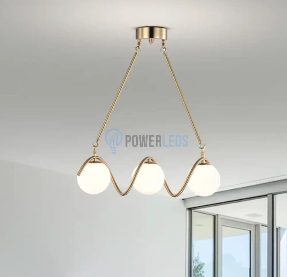 Lustra Abajur Mat Gold Liniara 3Xe27 Spiral Mx165-3 Chandeliers