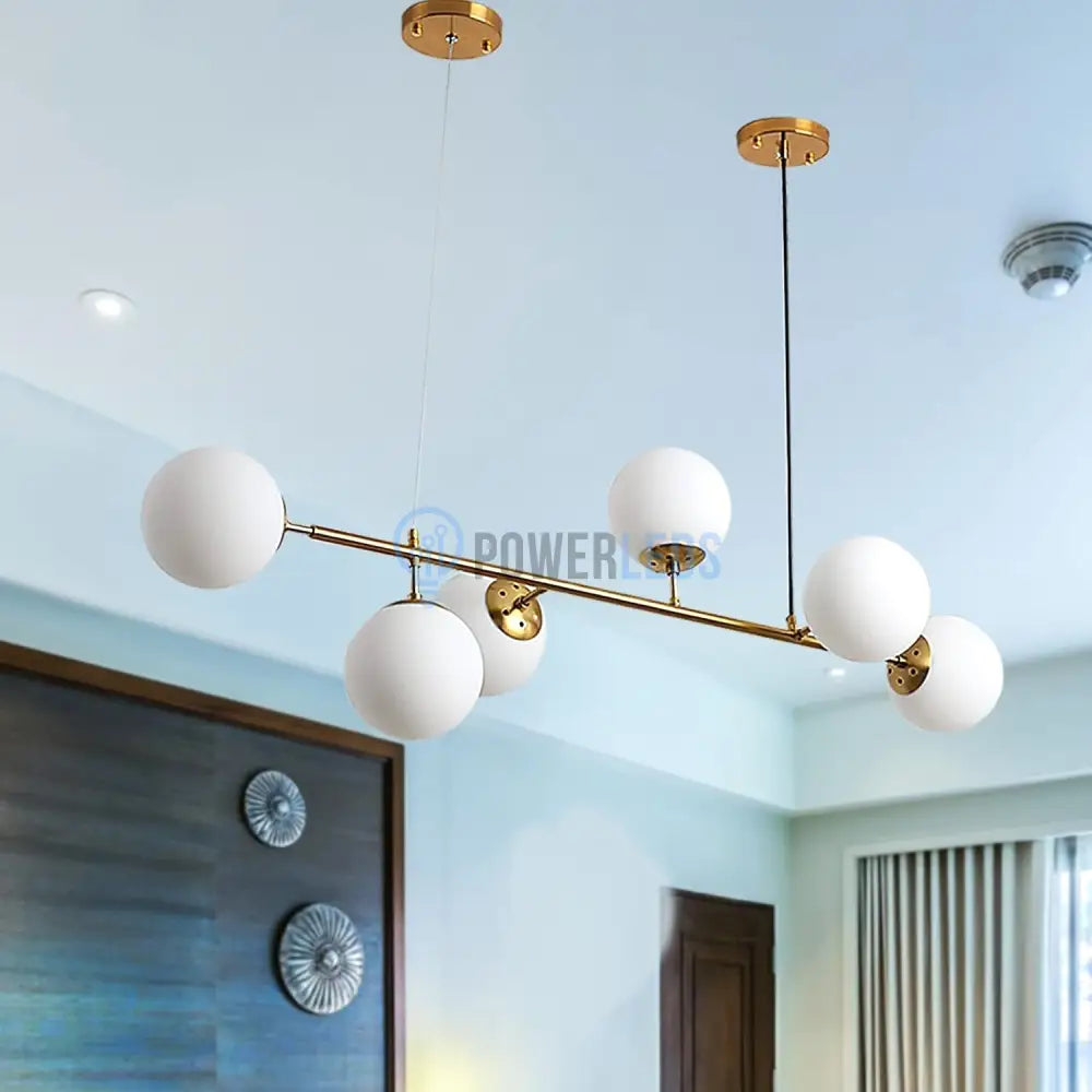 Lustra Abajur Mat Gold Liniara 6Xe27 Chandeliers