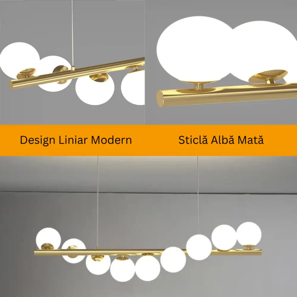 Lustra Abajur MAT GOLD Liniara DX332-9 AURIE / ABAJUR Chandeliers