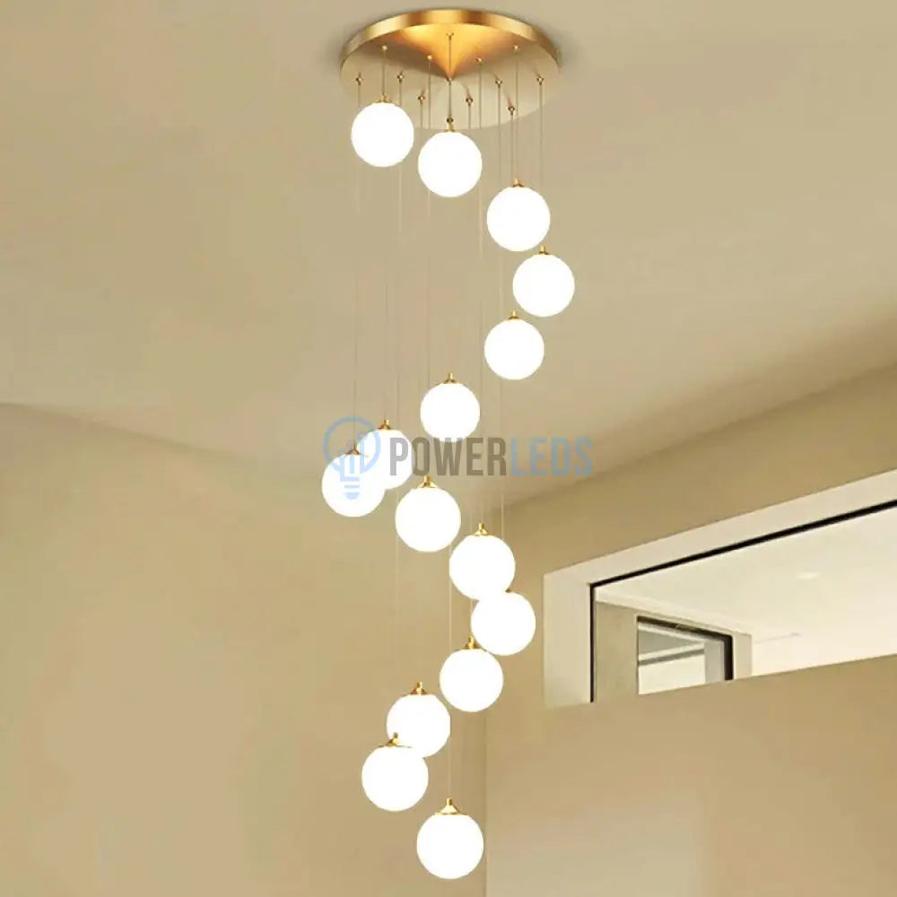 Lustra Abajur Mat Gold Luxury Staircase Gigant Chandeliers