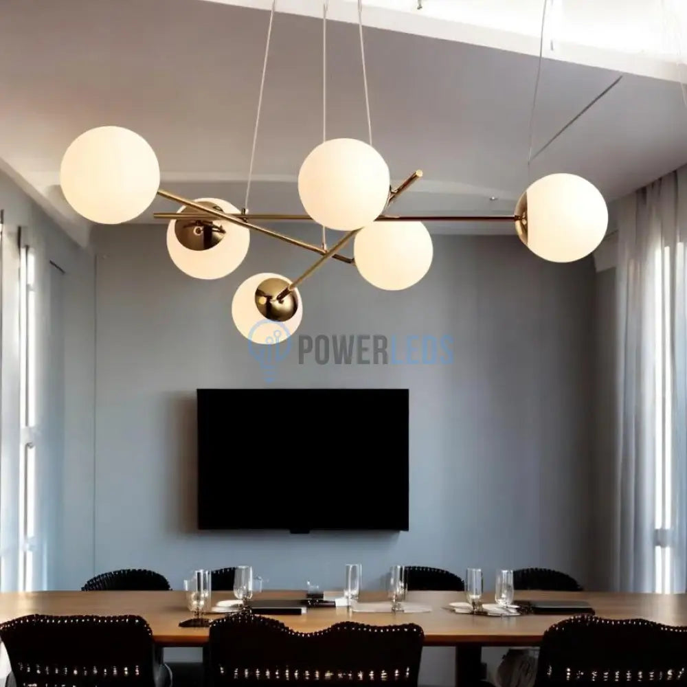 Lustra Abajur MAT Gold Suspendata 6xE27 AURIE / ABAJUR Chandeliers