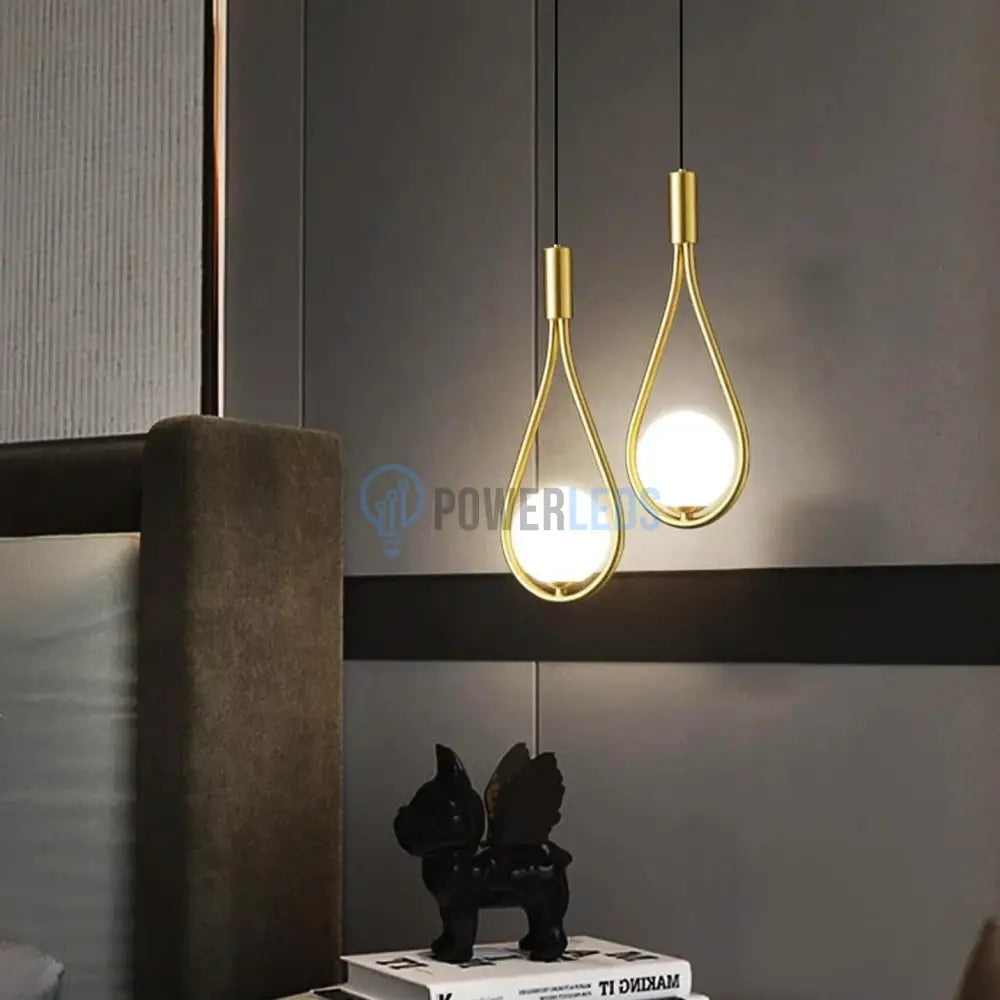 Lustra Abajur Mat Gold Tears 2xE14 powerleds.ro