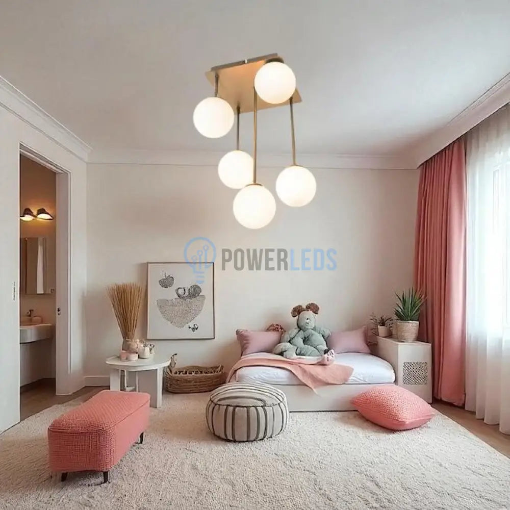 Lustra Abajur Mat Mini Serelys GOLD 5XG9 powerleds.ro