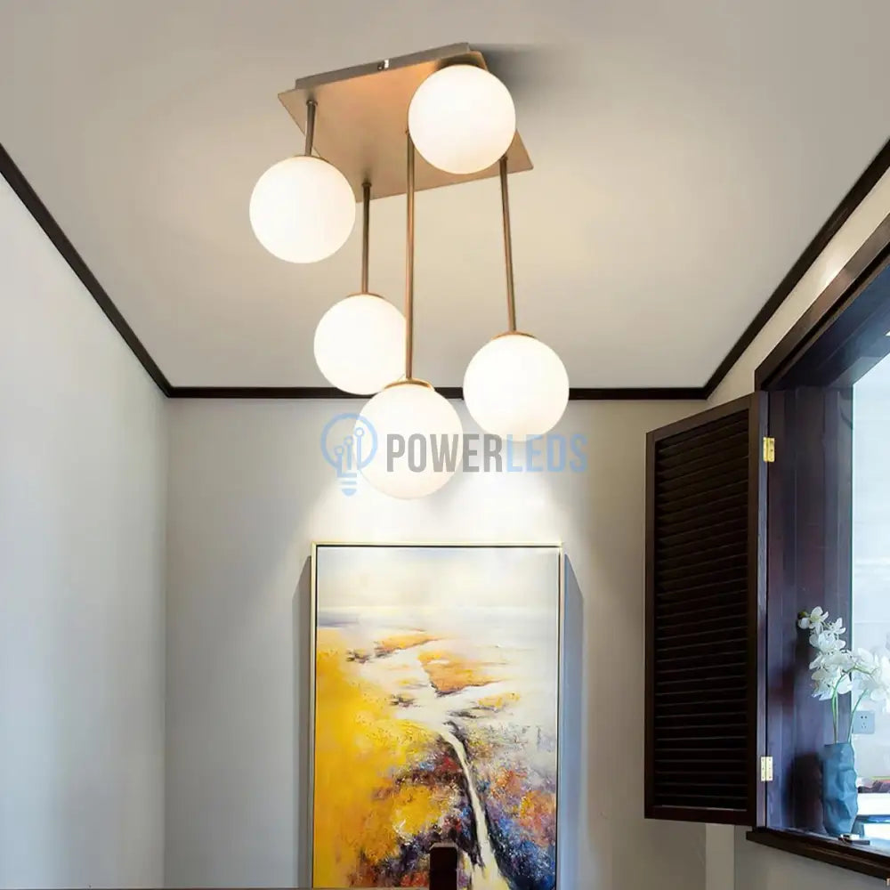 Lustra Abajur Mat Mini Serelys GOLD 5XG9 powerleds.ro