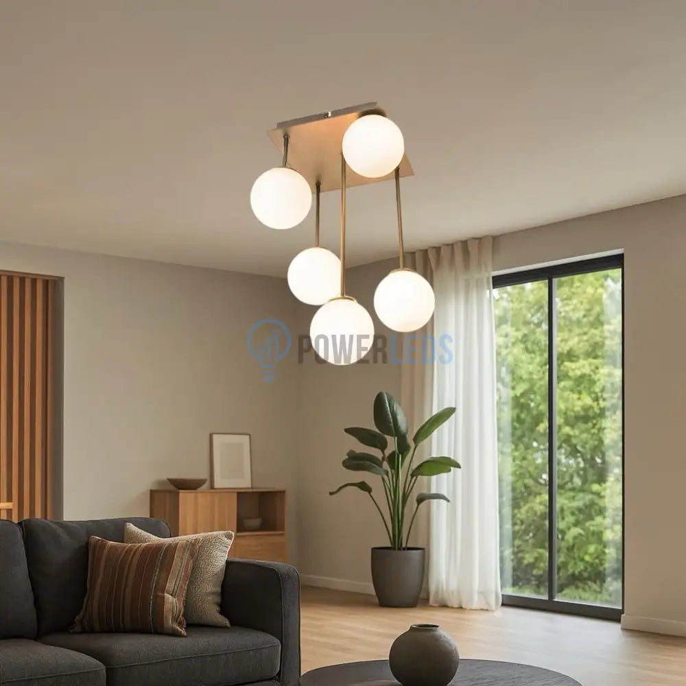 Lustra Abajur Mat Mini Serelys GOLD 5XG9 powerleds.ro