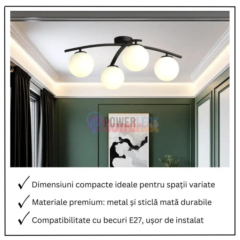 Lustra Abajur MAT Orbital Arc BLACK powerleds.ro