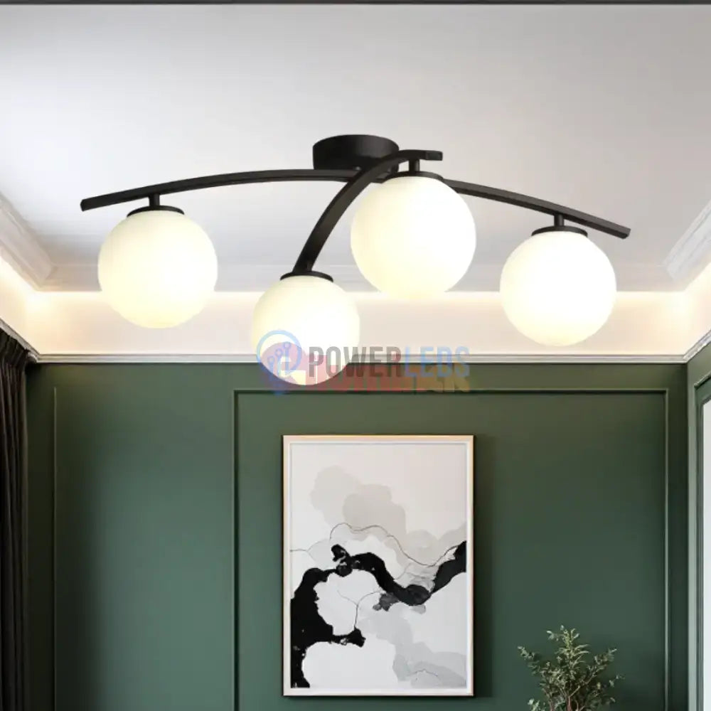 Lustra Abajur MAT Orbital Arc BLACK powerleds.ro