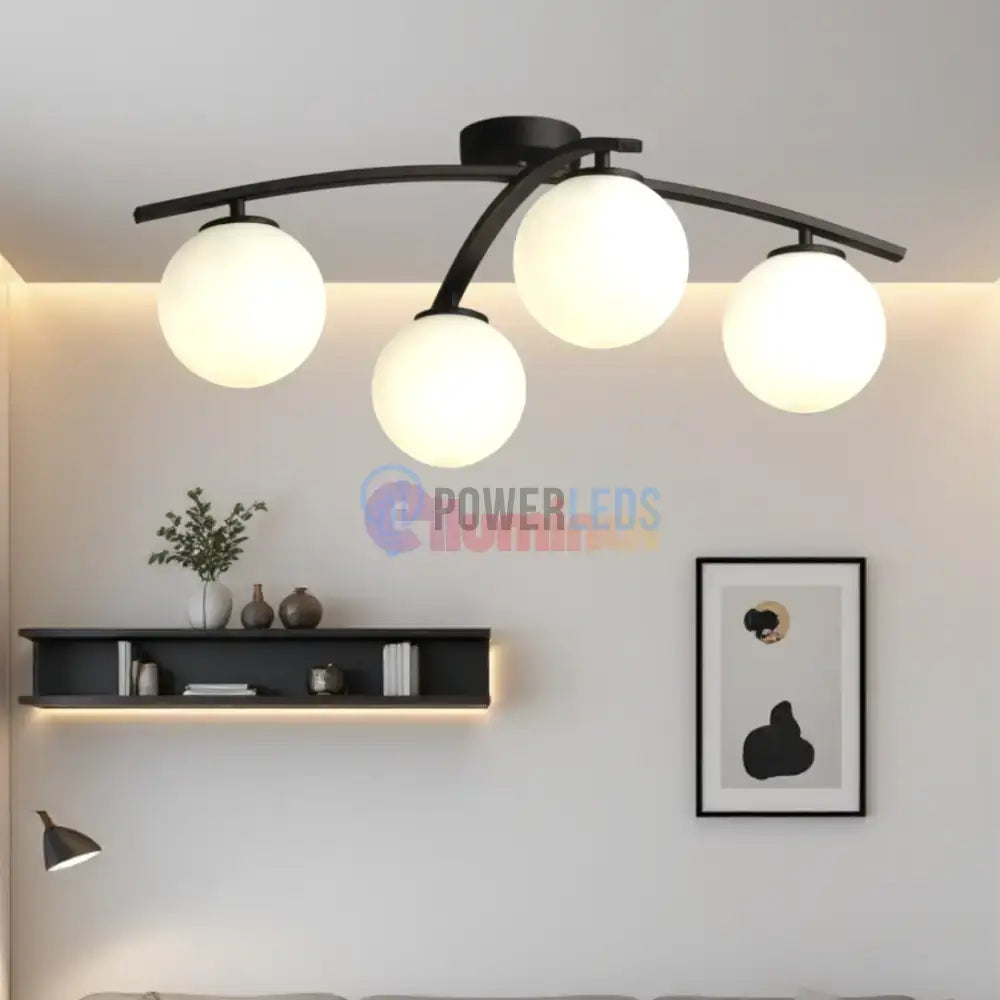 Lustra Abajur MAT Orbital Arc BLACK powerleds.ro