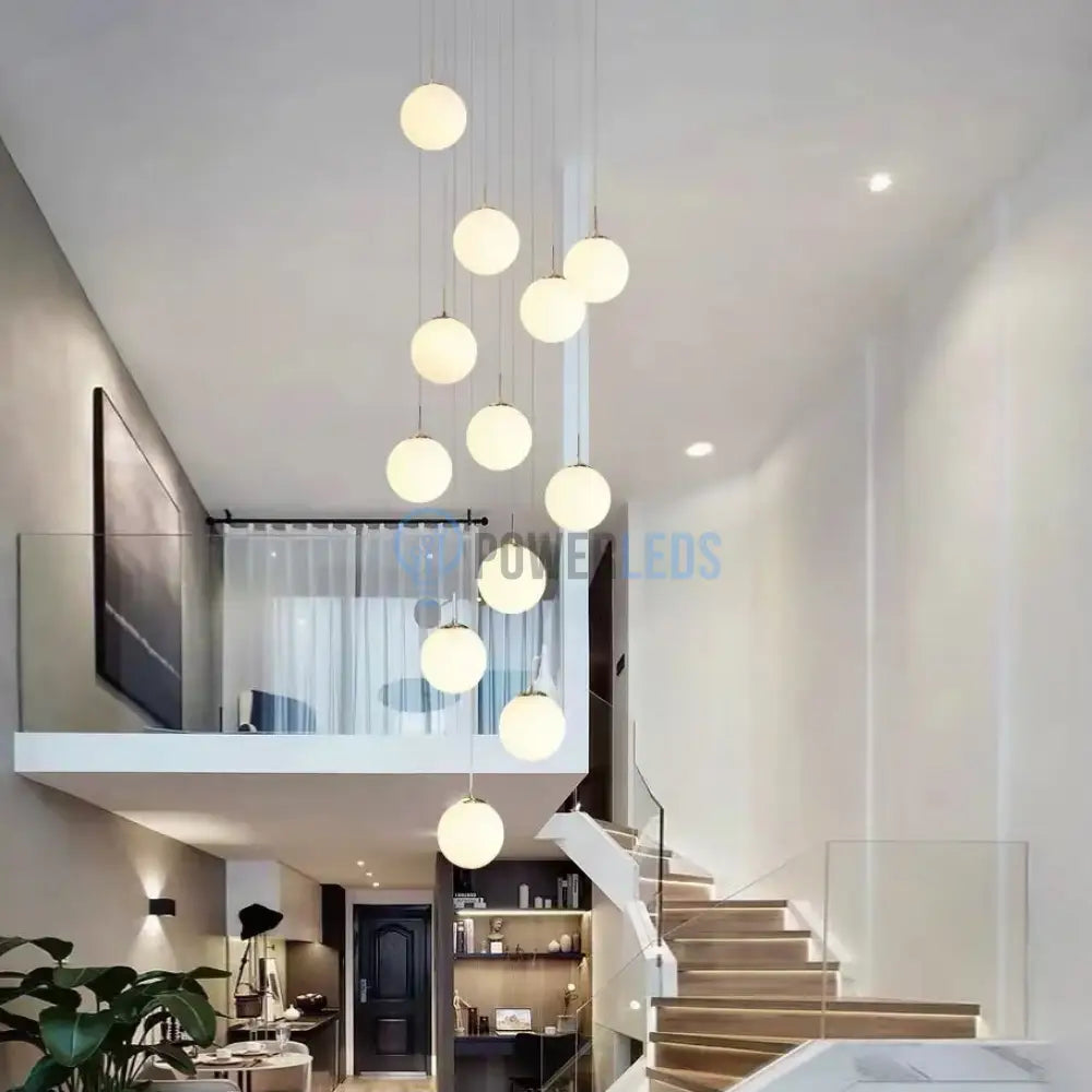 Lustra Abajur Mat Silver Luxury Staircase Gigant Chandeliers