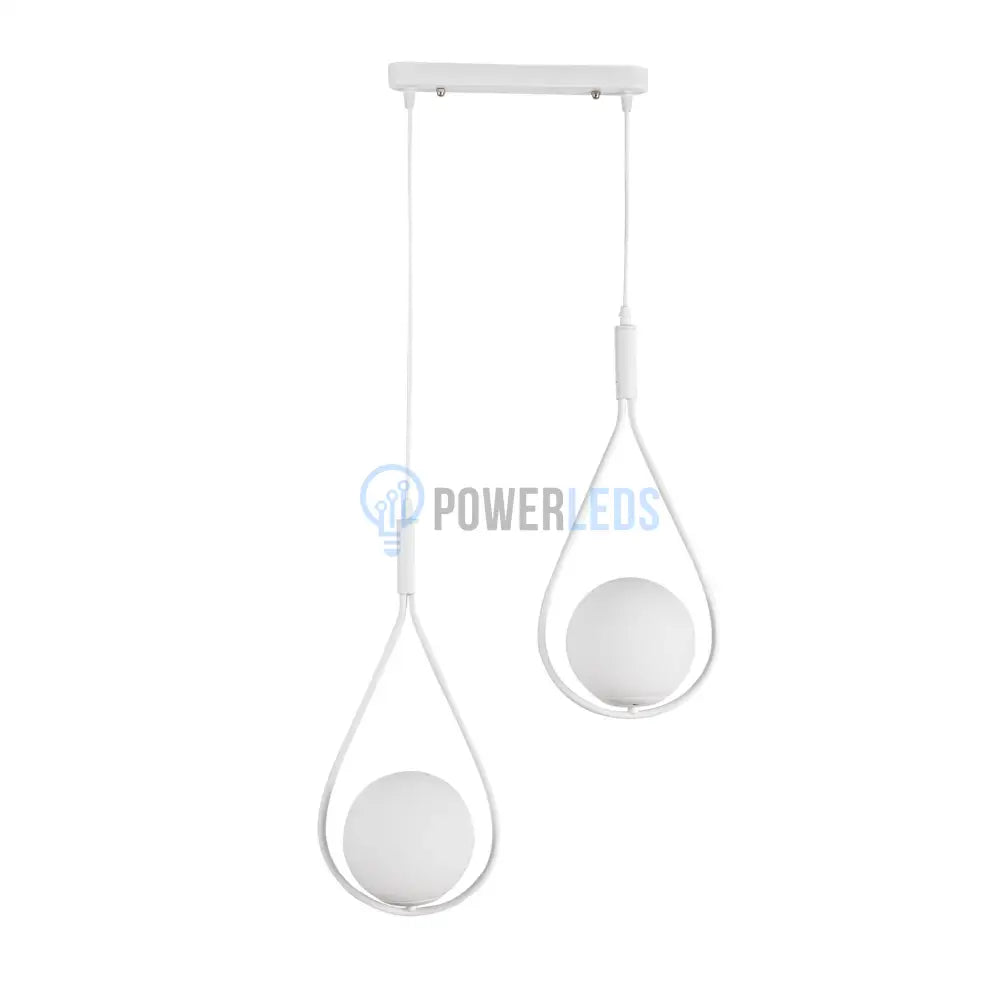 Lustra Abajur Mat White Tears 2xE14 powerleds.ro