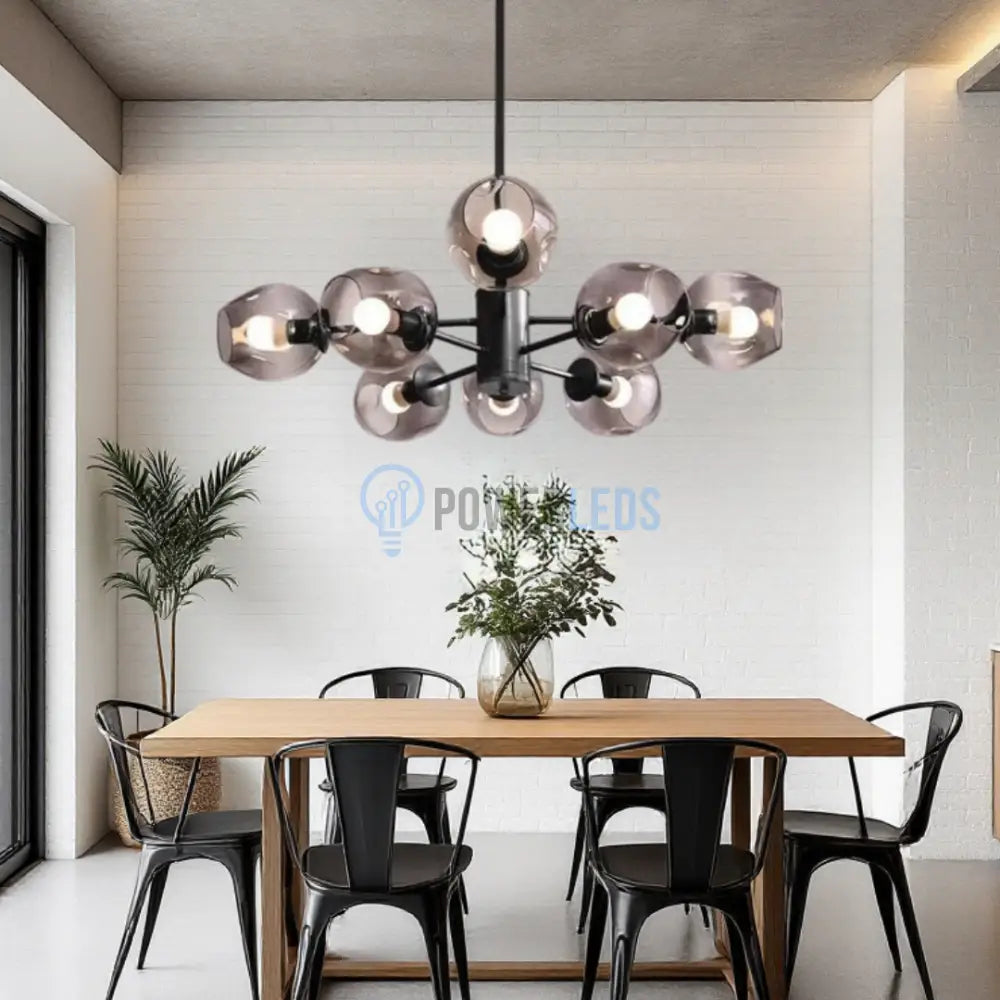 Lustra Abajur Reglabila 8xE27 Umbrava - 6035-8 NEAGRA / ABAJUR Chandeliers