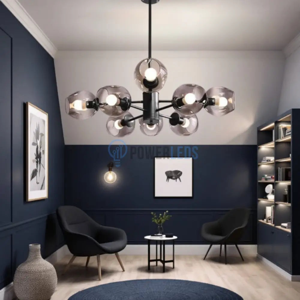 Lustra Abajur Reglabila 8xE27 Umbrava - 6035-8 NEAGRA / ABAJUR Chandeliers