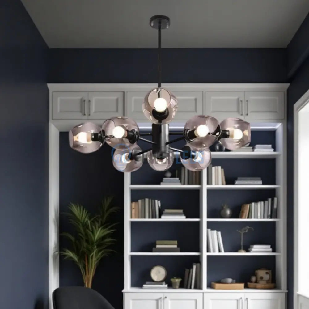 Lustra Abajur Reglabila 8xE27 Umbrava - 6035-8 NEAGRA / ABAJUR Chandeliers