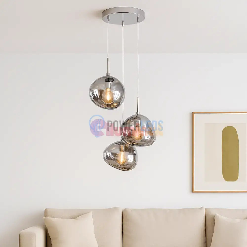 Lustra Abajur Suspendata Chrome Orbs 3xE27 powerleds.ro