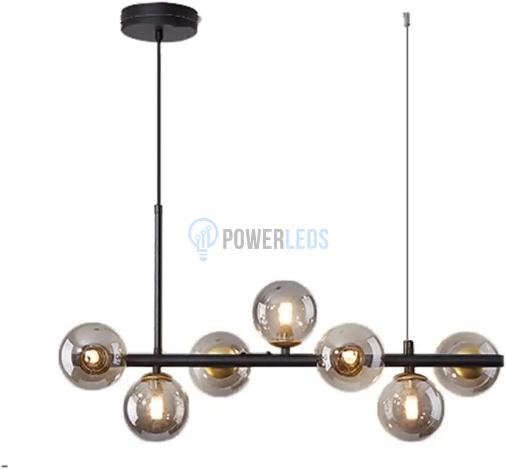 Lustra Abajur Transparent Black Liniara 7Xe27 C8323/7Bk Chandeliers