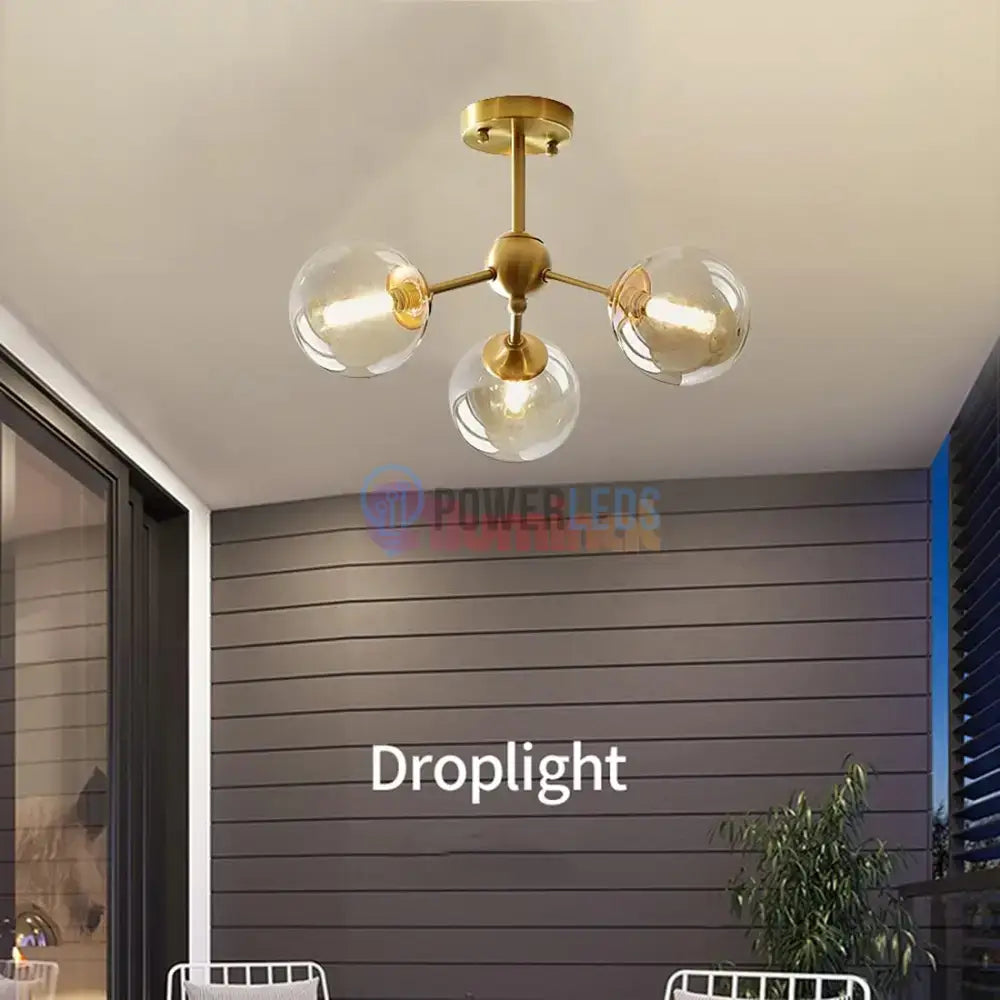  Lustra Abajur Transparent GOLD 3xE14 Mario powerleds.ro