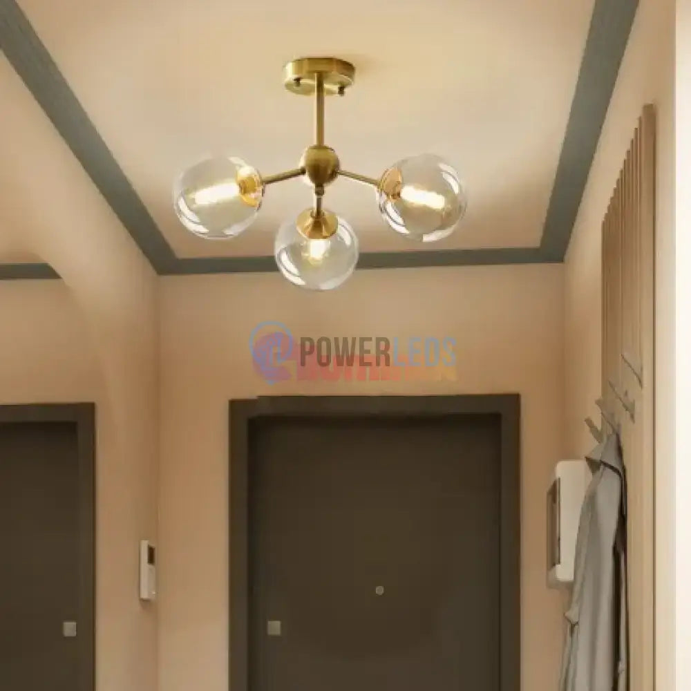  Lustra Abajur Transparent GOLD 3xE14 Mario powerleds.ro
