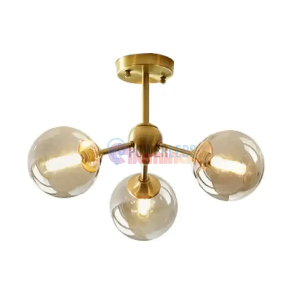 Lustra Abajur Transparent GOLD 3xE14 Mario powerleds.ro