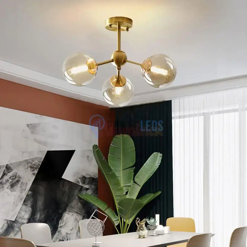 Lustra Abajur Transparent GOLD 3xE14 Mario AURIE / ABAJUR Chandeliers