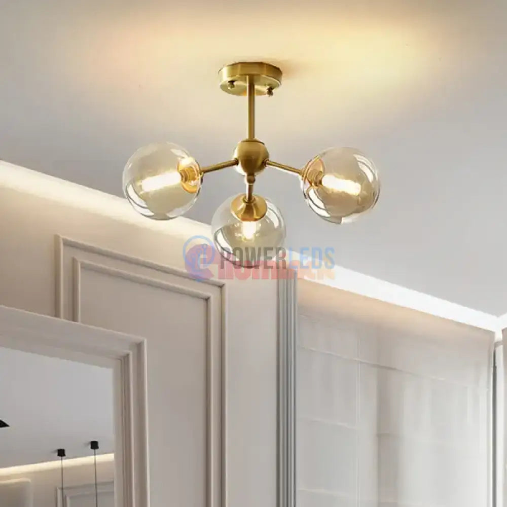  Lustra Abajur Transparent GOLD 3xE14 Mario powerleds.ro