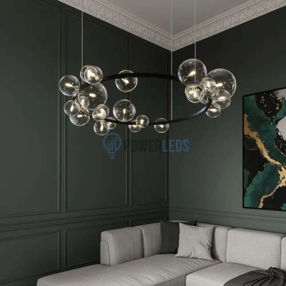 Lustra Abajur Vaya 24xG9 Black Rotunda 120cm Chandeliers