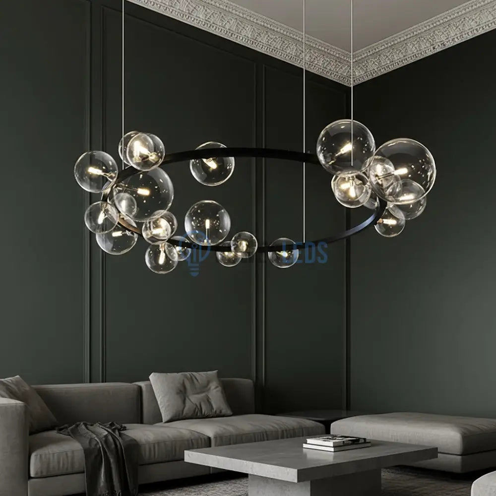 Lustra Abajur Vaya 24xG9 Black Rotunda 120cm Chandeliers