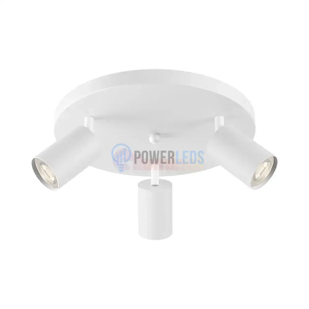 Lustra Alba cu 3 Spoturi Reglabile Suport Rotund 3xGU10 Lighting Fixtures