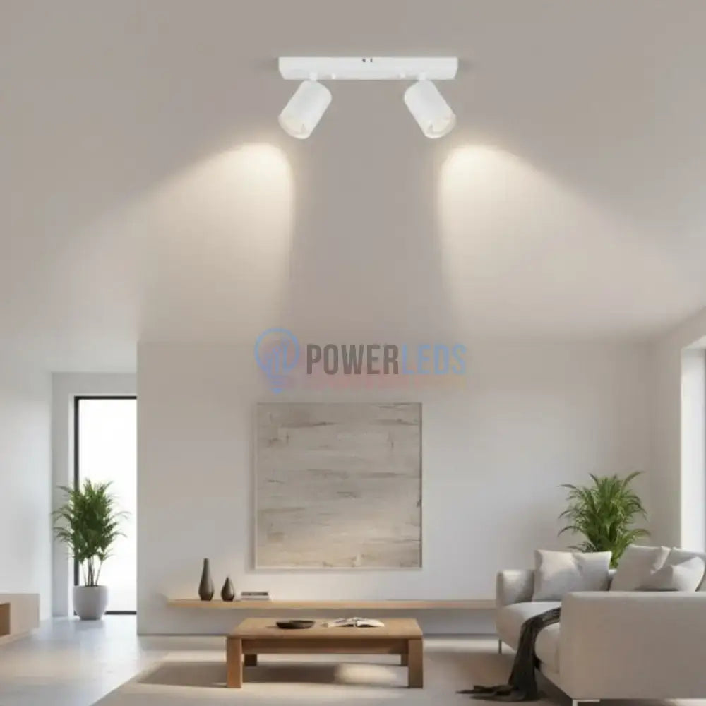 Lustra Alba Liniara cu 2 Spoturi Reglabile 2xGU10 Lighting Fixtures