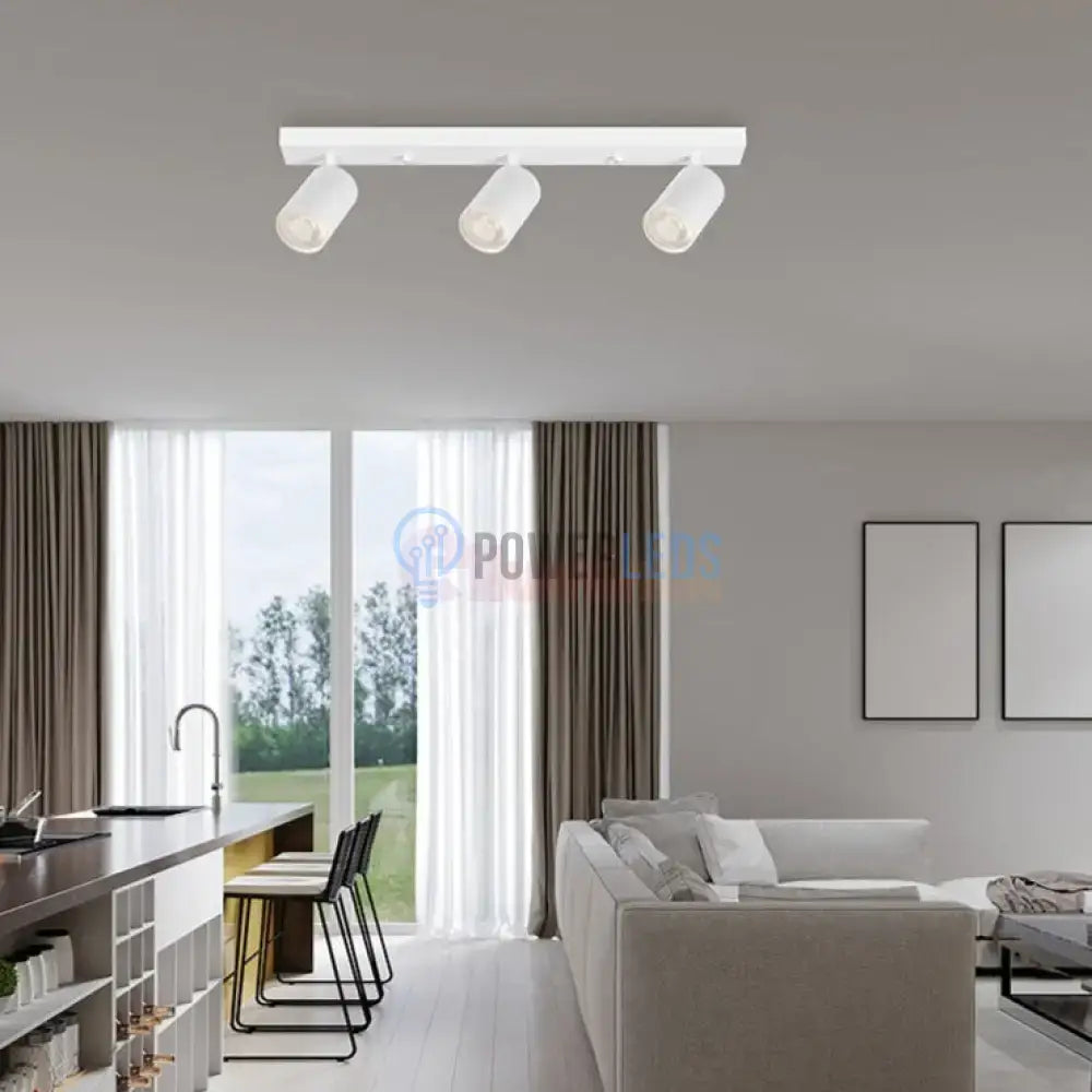 Lustra Alba Liniara cu 3 Spoturi Reglabile 3xGU10 Lighting Fixtures