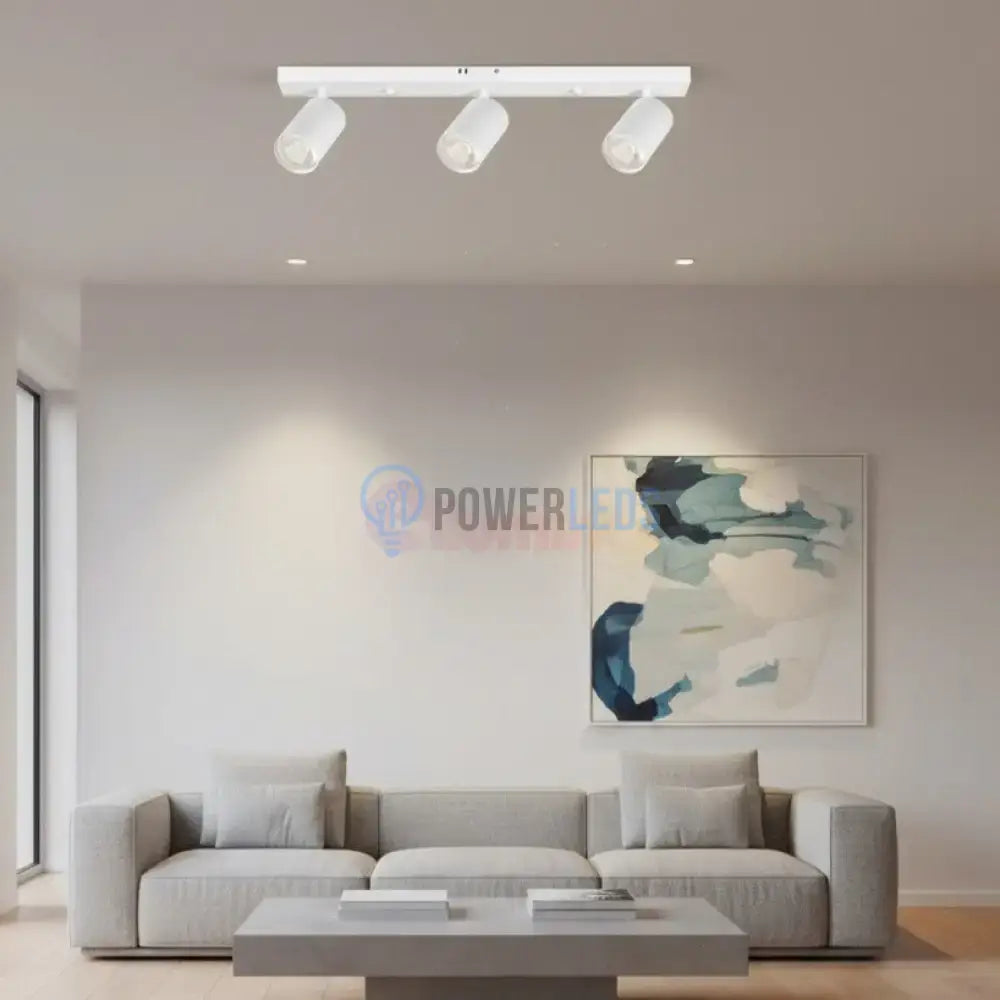 Lustra Alba Liniara cu 3 Spoturi Reglabile 3xGU10 Lighting Fixtures