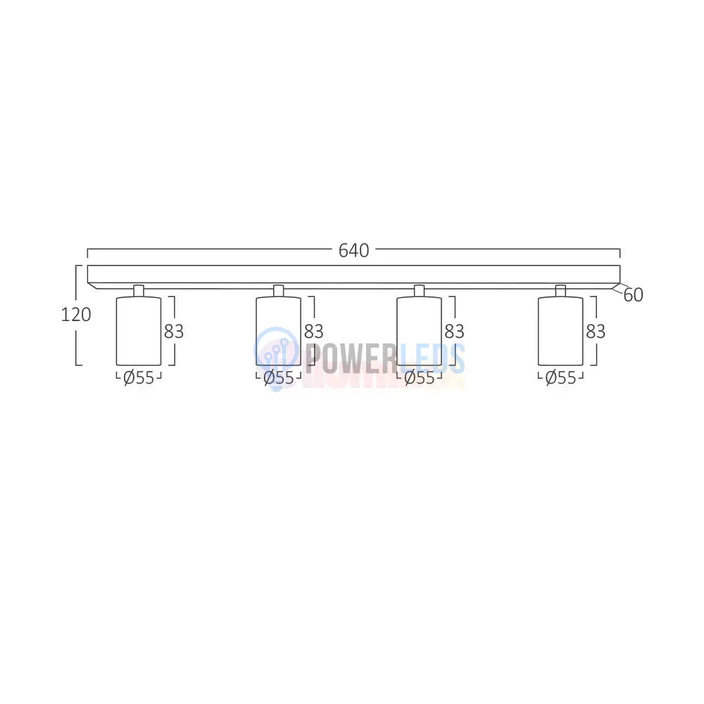 Lustra Alba Liniara cu 4 Spoturi Reglabile 4xGU10 Lighting Fixtures