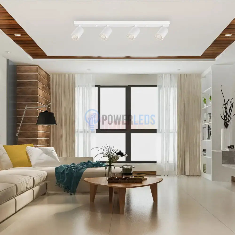 Lustra Alba Liniara cu 4 Spoturi Reglabile 4xGU10 Lighting Fixtures