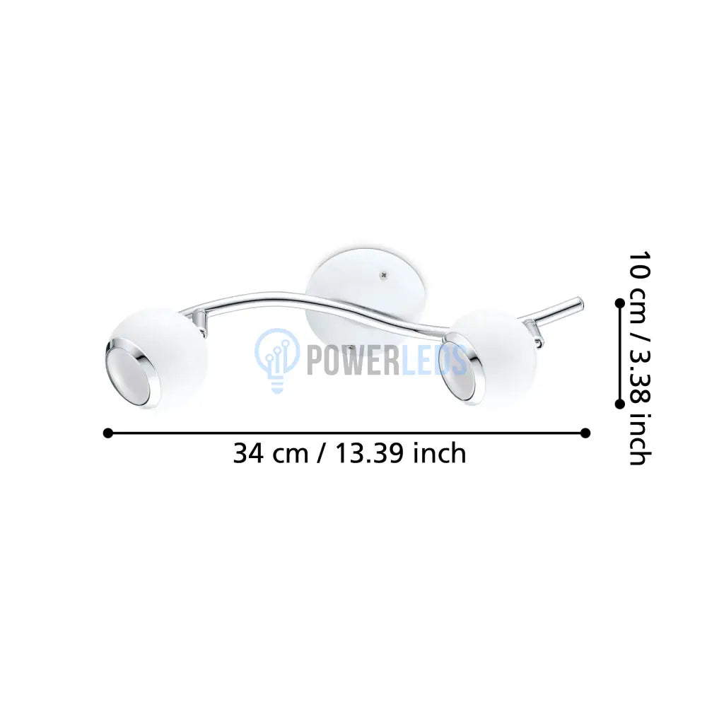 Lustra BIMEDA cu 2 Spoturi White & Silver 36CM 36.5CM Chandeliers