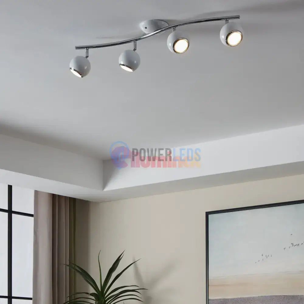 Lustra BIMEDA cu 4 Spoturi White & Silver 64CM 64CM Chandeliers