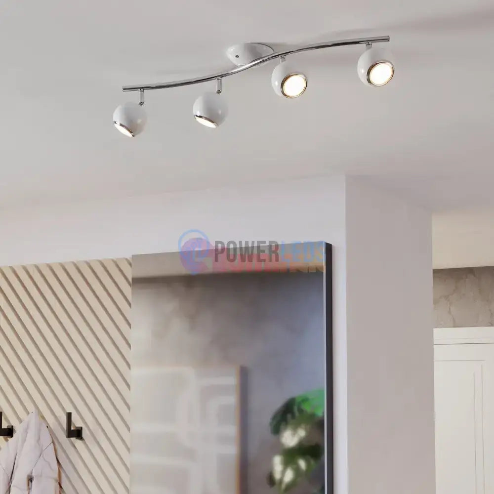 Lustra BIMEDA cu 4 Spoturi White & Silver 64CM 64CM Chandeliers