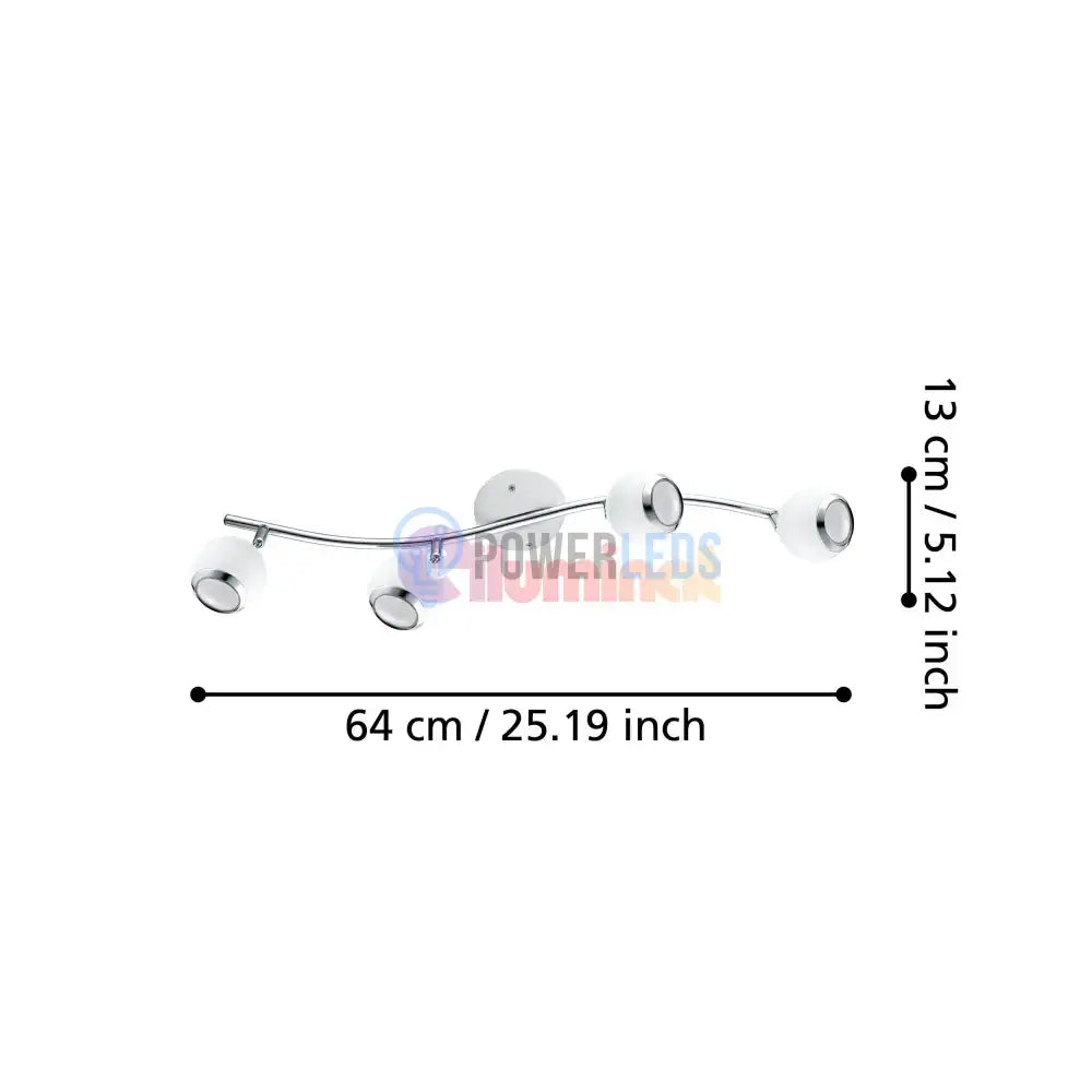 Lustra BIMEDA cu 4 Spoturi White & Silver 64CM 64CM Chandeliers