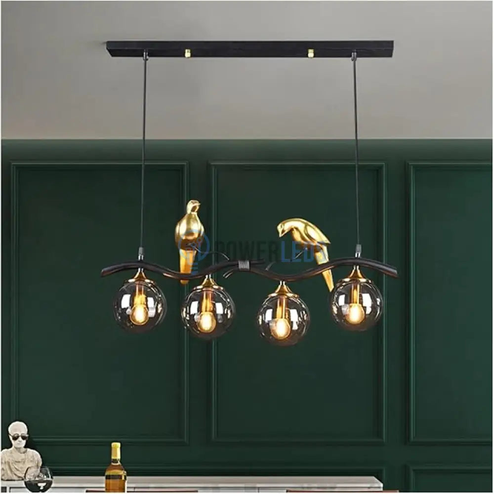 Lustra Abajur Birdy BLACK & GOLD 4xE14 powerleds.ro