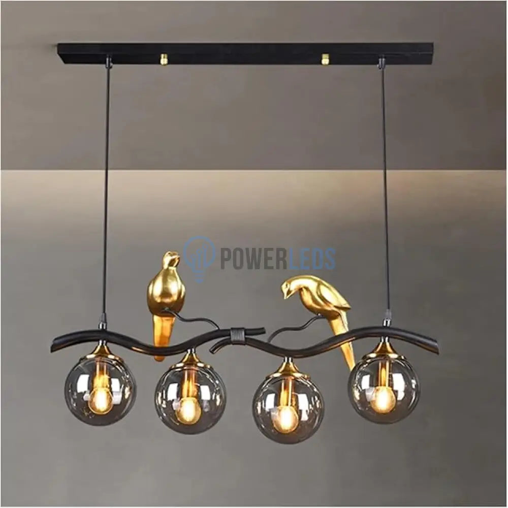 Lustra Abajur Birdy BLACK & GOLD 4xE14 powerleds.ro