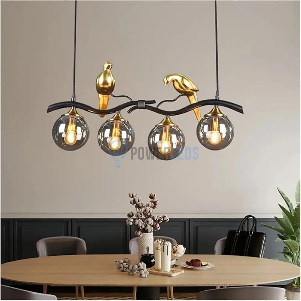 Lustra Abajur Birdy BLACK & GOLD 4xE14 powerleds.ro