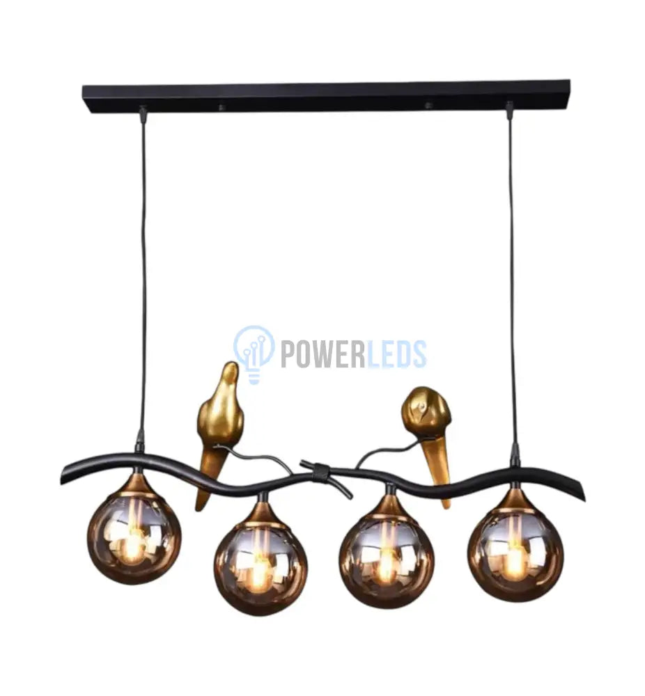 Lustra Abajur Birdy BLACK & GOLD 4xE14 powerleds.ro