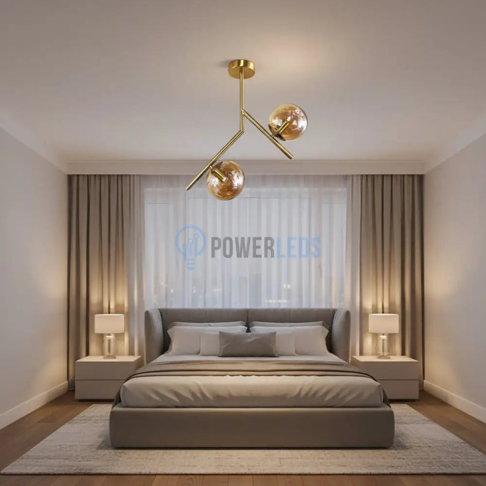 Lustra CRATO Gold Abajur Fumuriu 2xE14 Lighting Fixtures