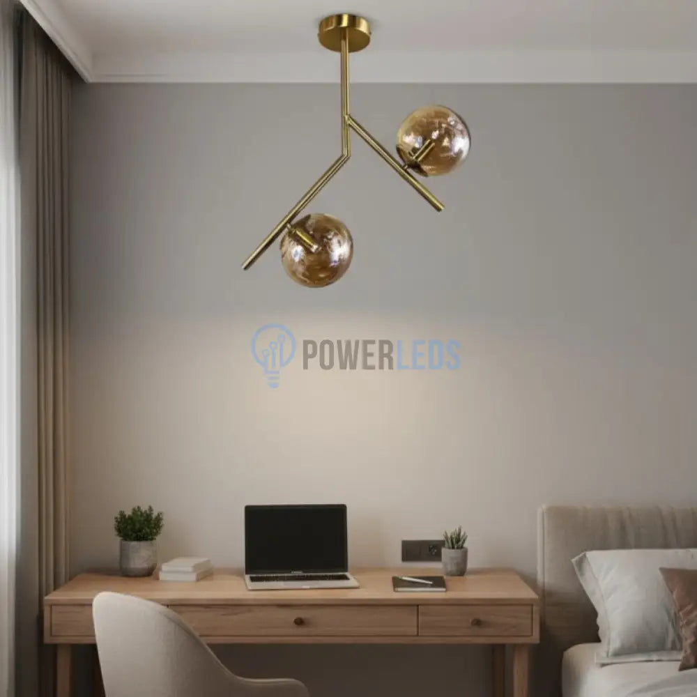 Lustra CRATO Gold Abajur Fumuriu 2xE14 Lighting Fixtures
