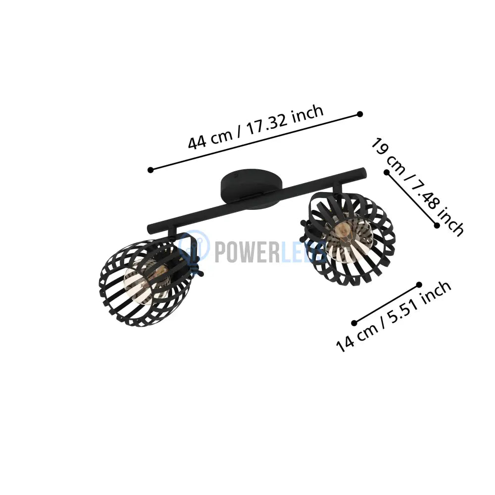 Lustra cu 2 Spoturi Black GIRONA EGLO 900662 powerleds.ro