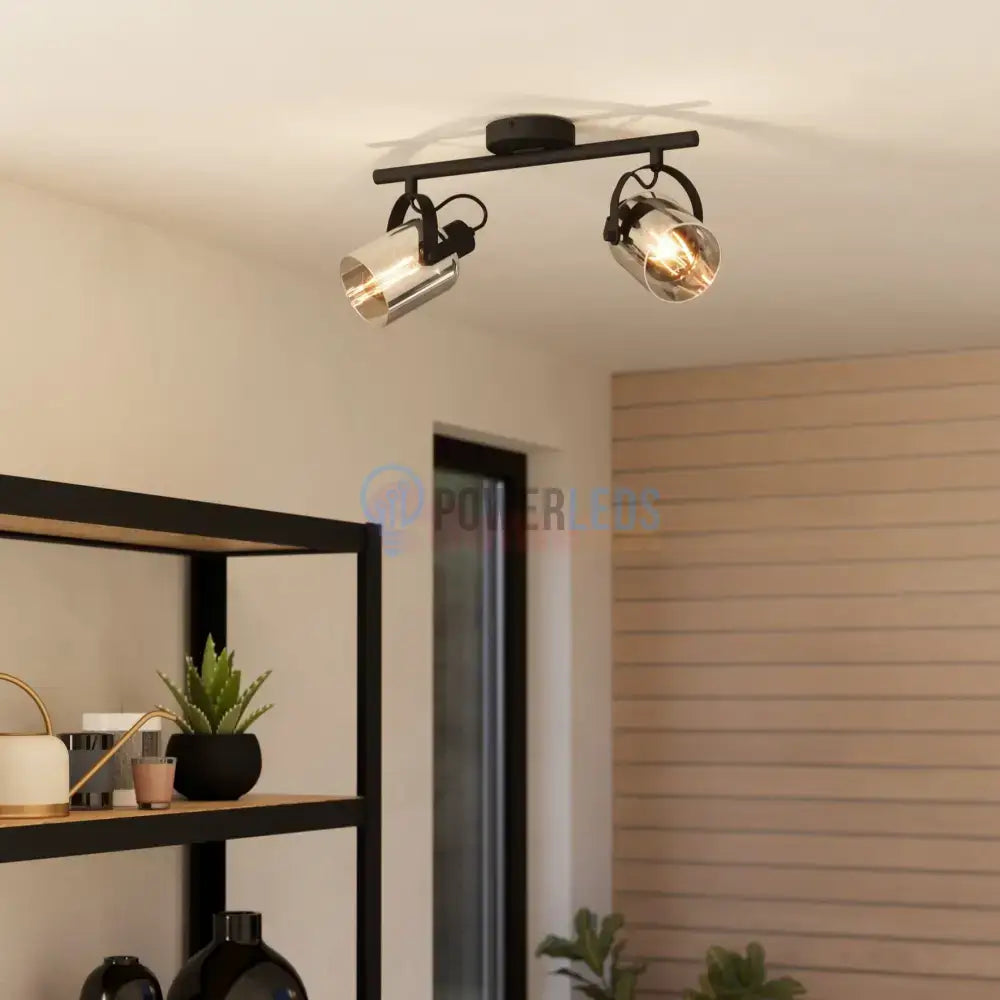 Lustra Cu 2 Spoturi Reglabile Black BERREGAS 44CM Lighting Fixtures
