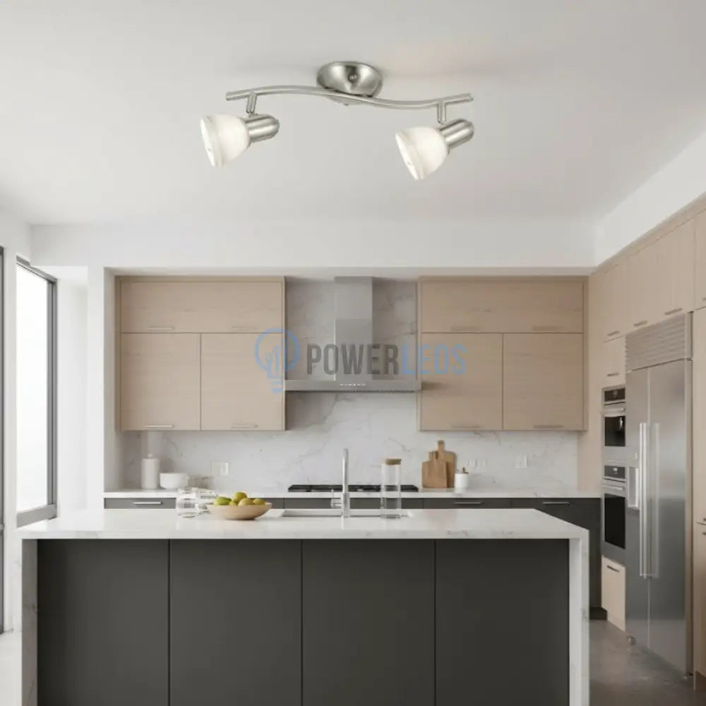 Lustra cu 2 Spoturi Reglabile DAKAR 1 Silver & White Chandeliers